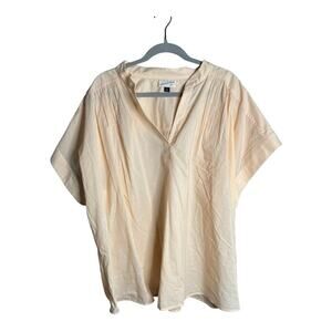 Universal Thread Cream Oversized V Neck Cotton Top Plus Size 2X